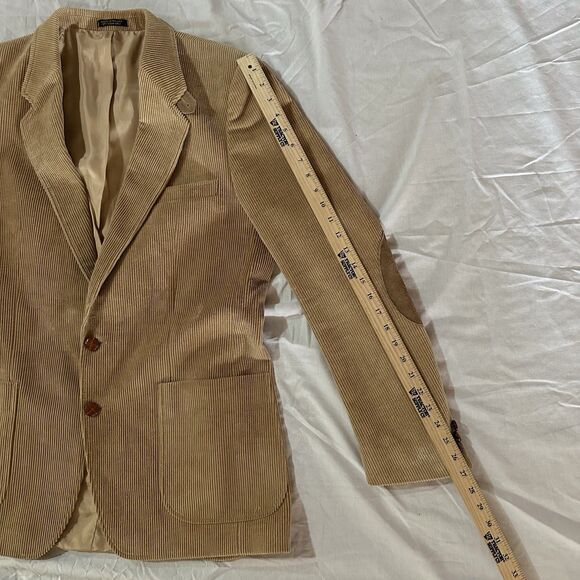 Zanetti Blazer Men’s 38 Corduroy Retro Elbow Patches Academia - Picture 10 of 11